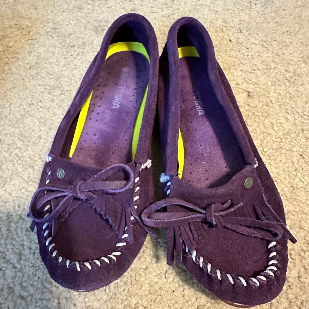 Purple Minnetonka Kilty Moccasins